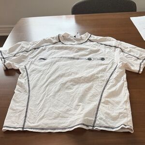 H&M White Short-Sleeve Tee with Black Contrast Stitching